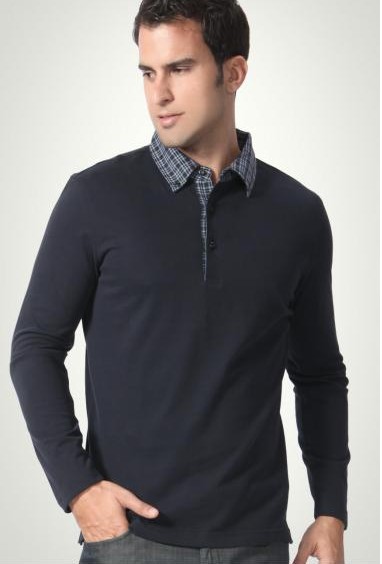Cotton long-sleeved plaid lapel shirts - Click Image to Close